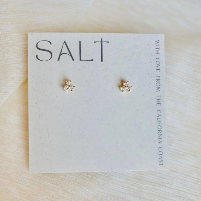 Trinity Studs | Dainty Stud Earrings | Rhinestone Stud