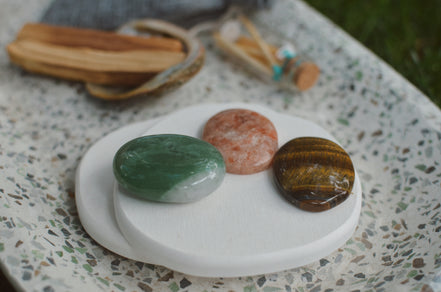 Palm Gemstone Intention Set- Abundance