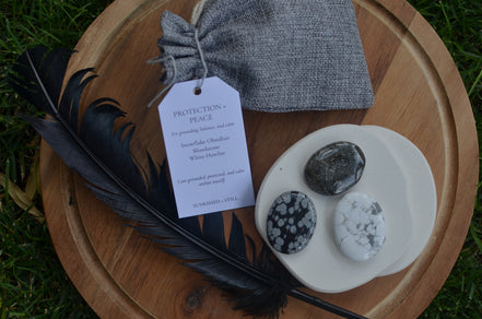 Palm Gemstone Intention Set- Peace + Protection