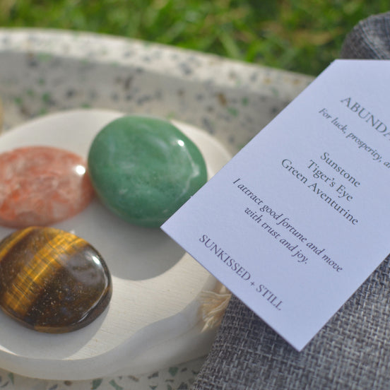 Palm Gemstone Intention Set- Abundance