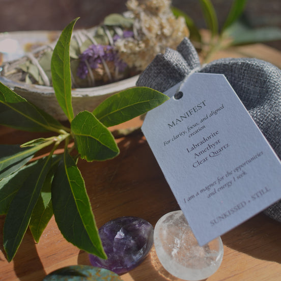 Palm Gemstone Intention Set- Manifest