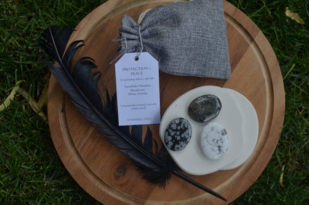 Palm Gemstone Intention Set- Peace + Protection