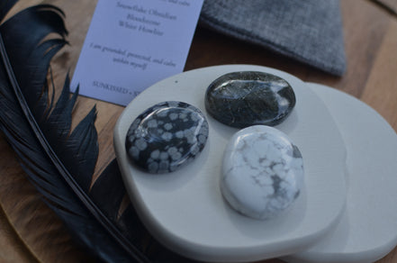 Palm Gemstone Intention Set- Peace + Protection