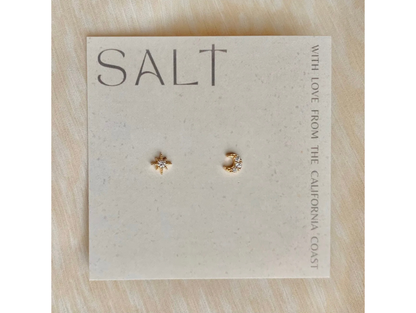 Star & Moon Studs | Gold | Tiny & Dainty - SALT by Sarah Curtis

Stud Earrings