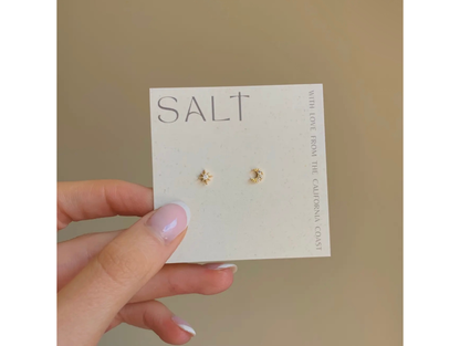 Star & Moon Studs | Gold | Tiny & Dainty - SALT by Sarah Curtis

Stud Earrings