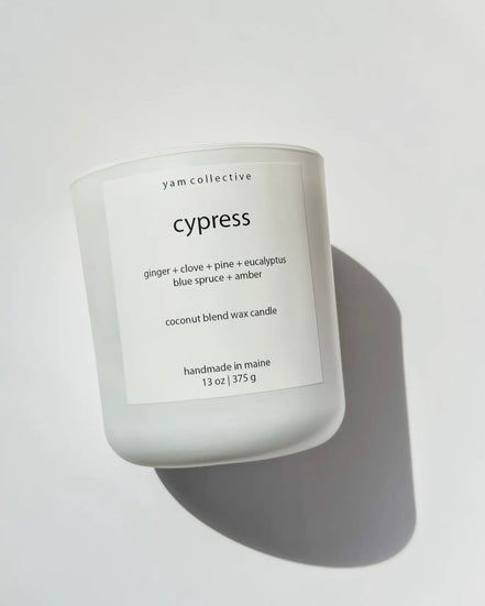 Cypress – 13 oz Clove + Blue Spruce Candle