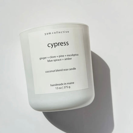 Cypress – 13 oz Clove + Blue Spruce Candle