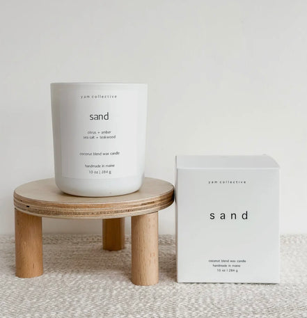 Sand – 10 oz Amber + Teakwood Candle