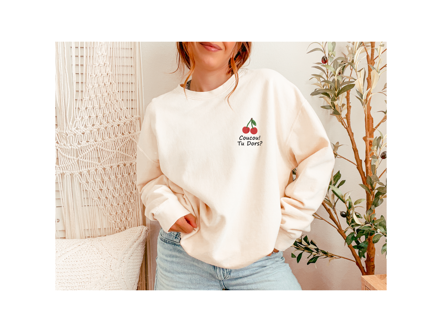 Harry Styles Cherry Embroidered Sweatshirt — Comfort Colors 1466 Crewneck