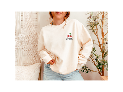 Harry Styles Cherry Embroidered Sweatshirt — Comfort Colors 1466 Crewneck